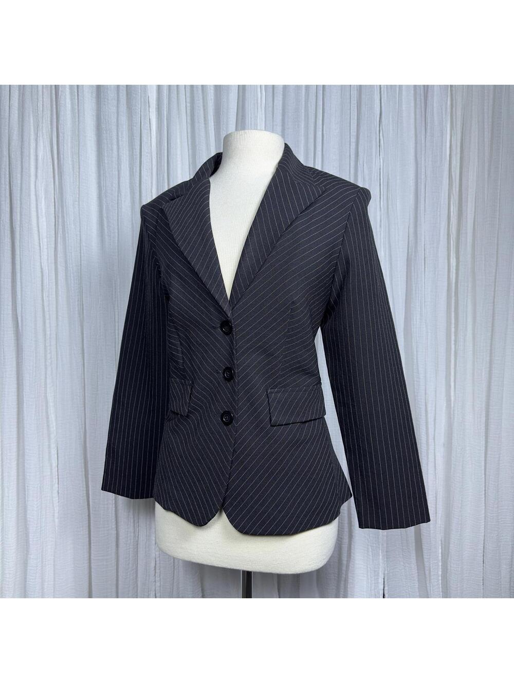 Vintage Classic Pinstripe Black Women's Blazer (8/M)